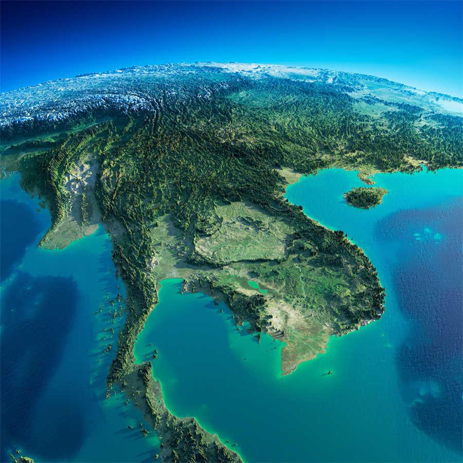 超级震撼的柬埔寨和越南地图，这个地图看得出胡志明市和扶南运河之间的关系。还有泰国