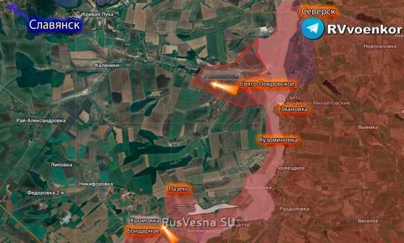 俄军继续向斯洛维扬斯克推进：俄军在列兹尼科夫卡和赫罗米夫卡地区发起突击行动

解