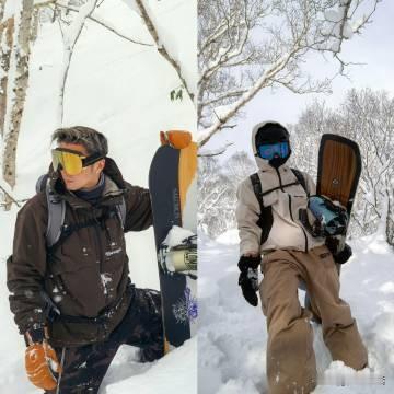 谢霆锋带着大儿子Lucas一起在北海道滑雪，培养一下父子感情