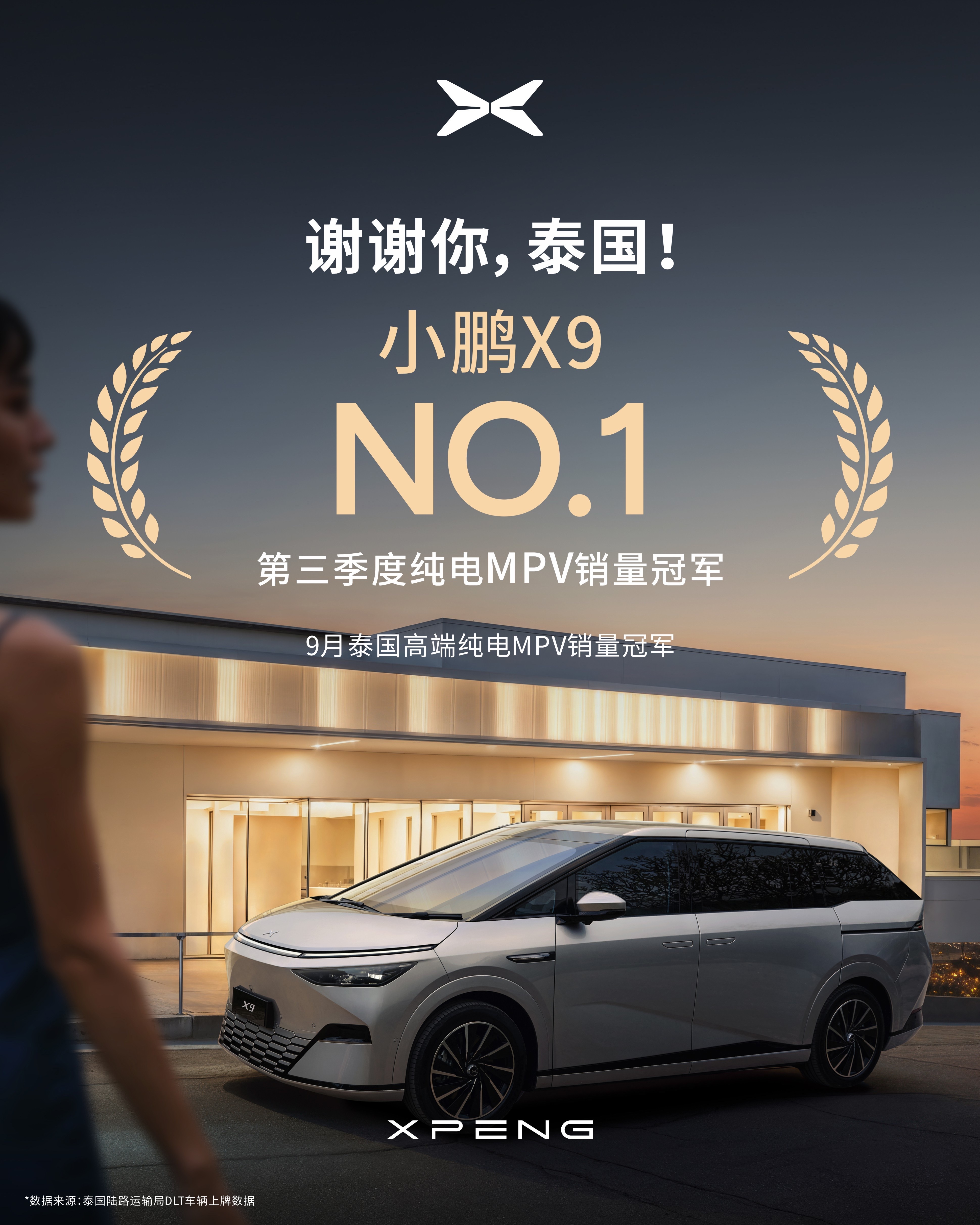 小鹏X9登顶海外两国销量冠军 小鹏X9在东南亚杀疯了，泰国和马来西亚9月高端纯电