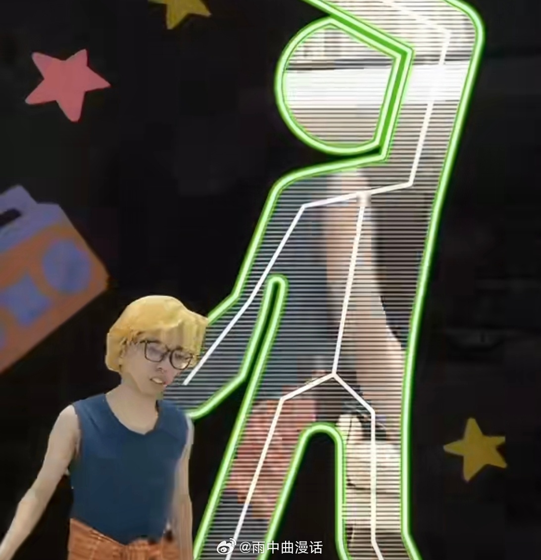 今晚阿水直播真的有点太好笑了，直接cos《舞力全开：派对》里的角色出场，这么抽象