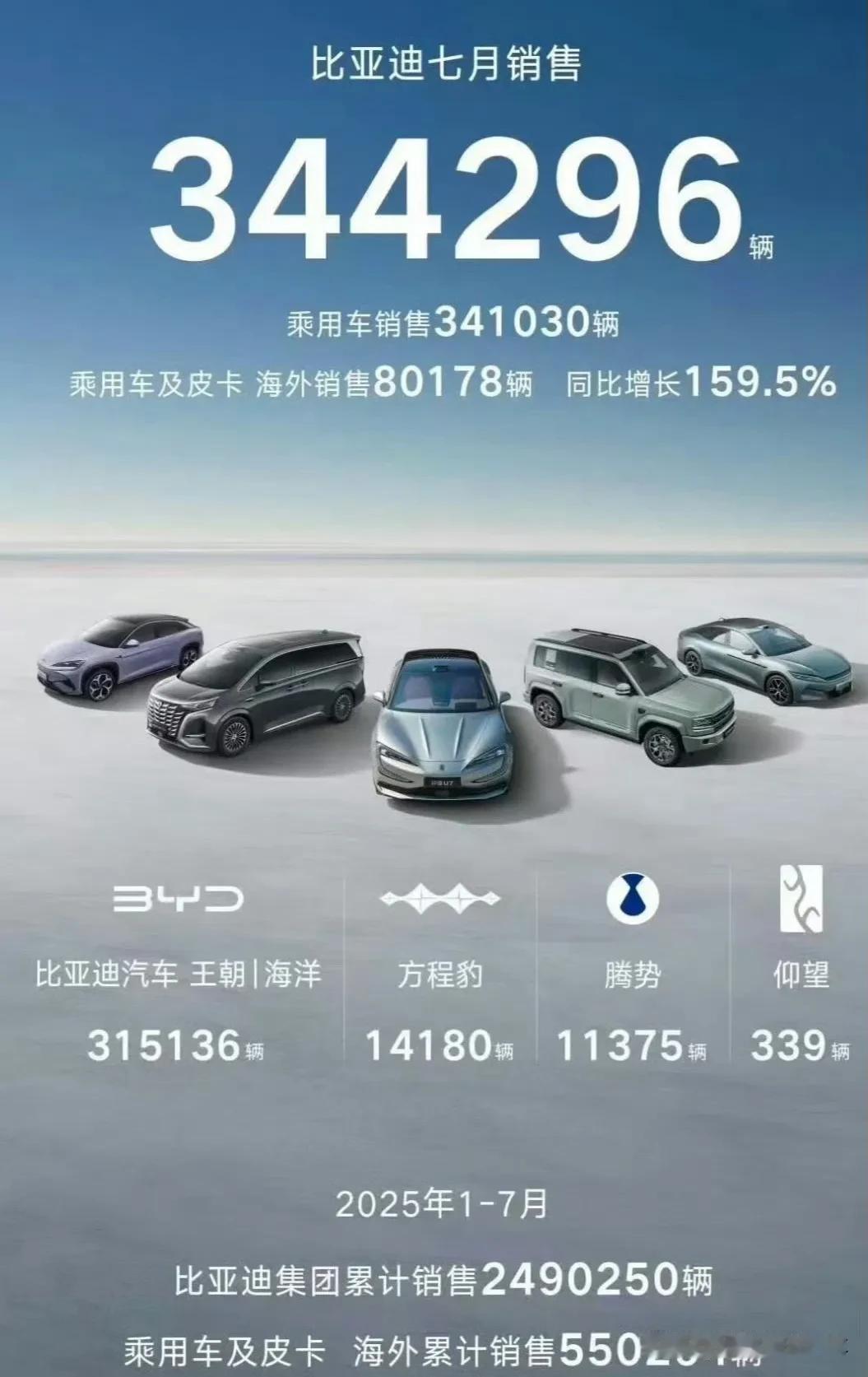 不过，海外比亚迪 销量进步明显，同比增长159%。

感觉，比亚迪又要开启降价模