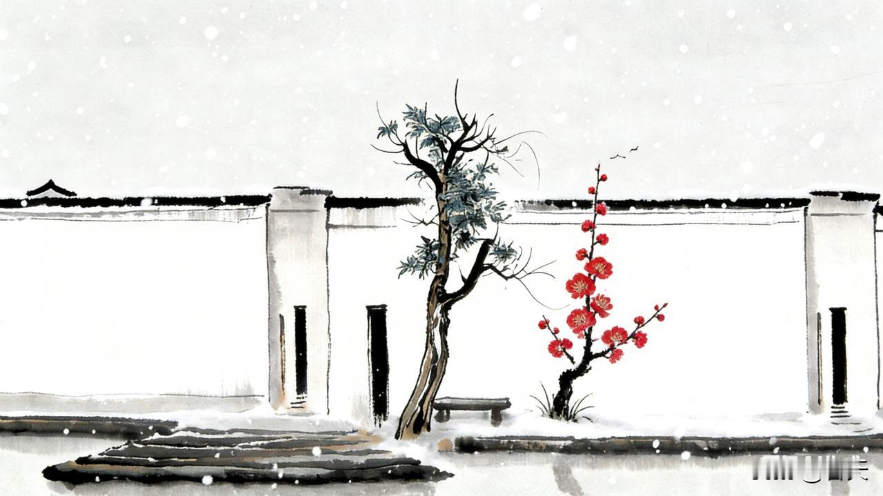 雪联雅韵，妙笔成双
 
雪落无声藏画意，寒梅暗香蕴诗情。冬雪轻扬，似笔墨晕染天地