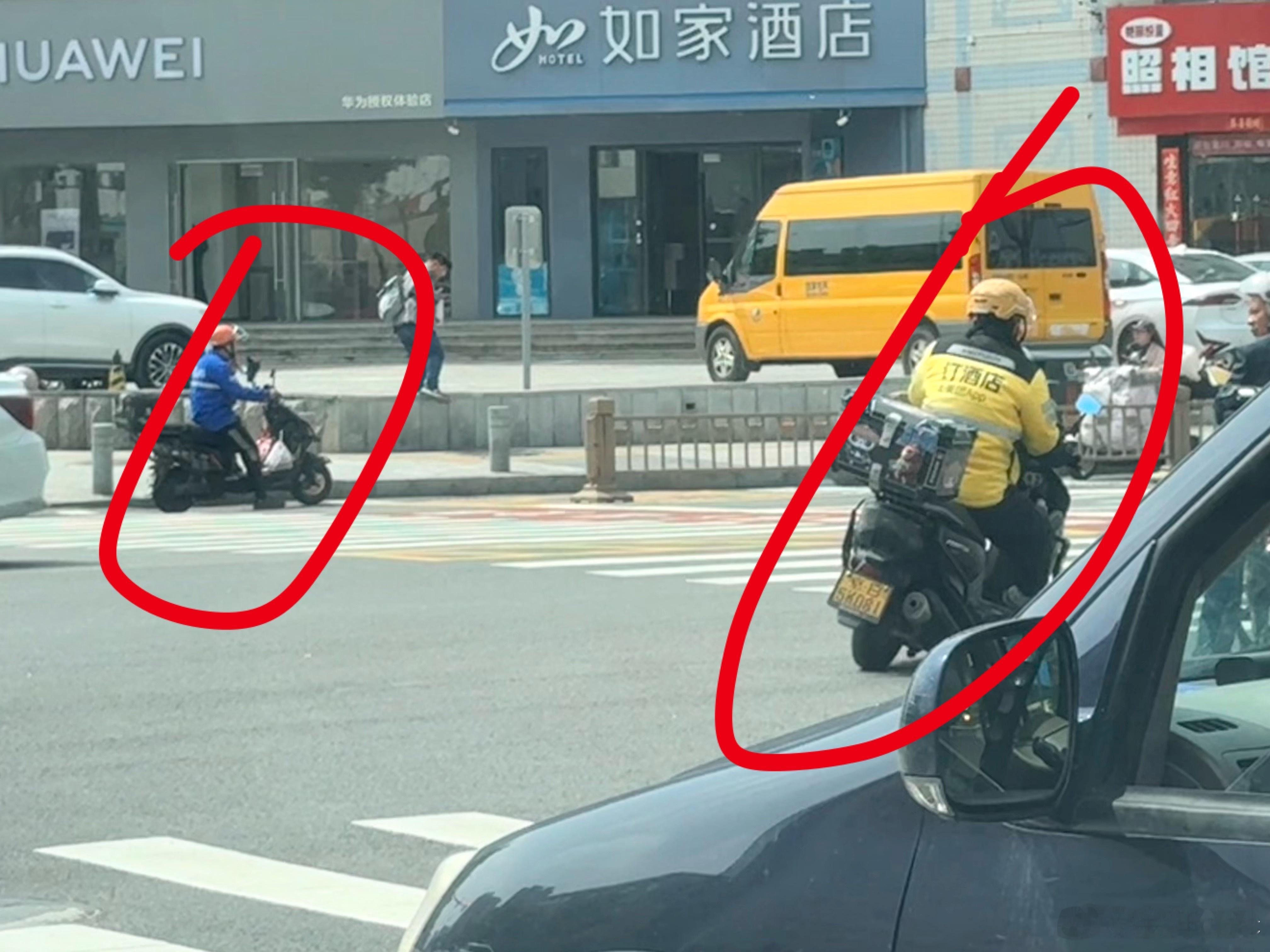 还是挺有细节，外卖员识别挺准，权重和普通骑行者应该不太一样吧（车型豹8，华为ad