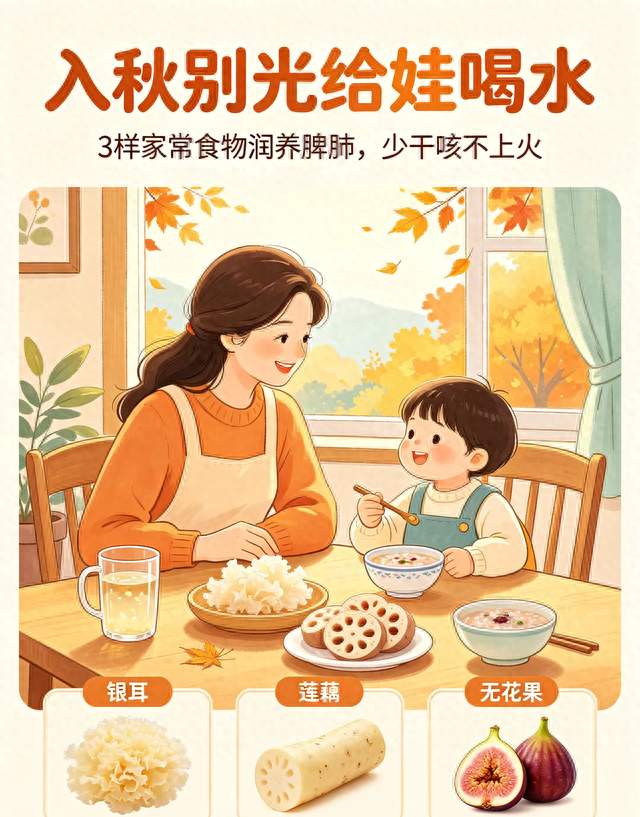 入秋别光给娃喝水！3样家常食物润养脾肺，少干咳不上火