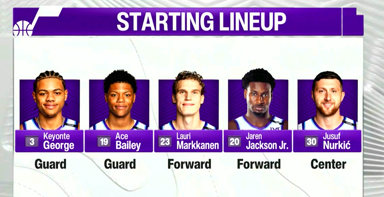 ▲爵士这前场也是离谱，真就三高，前场阵容都是2米10起步