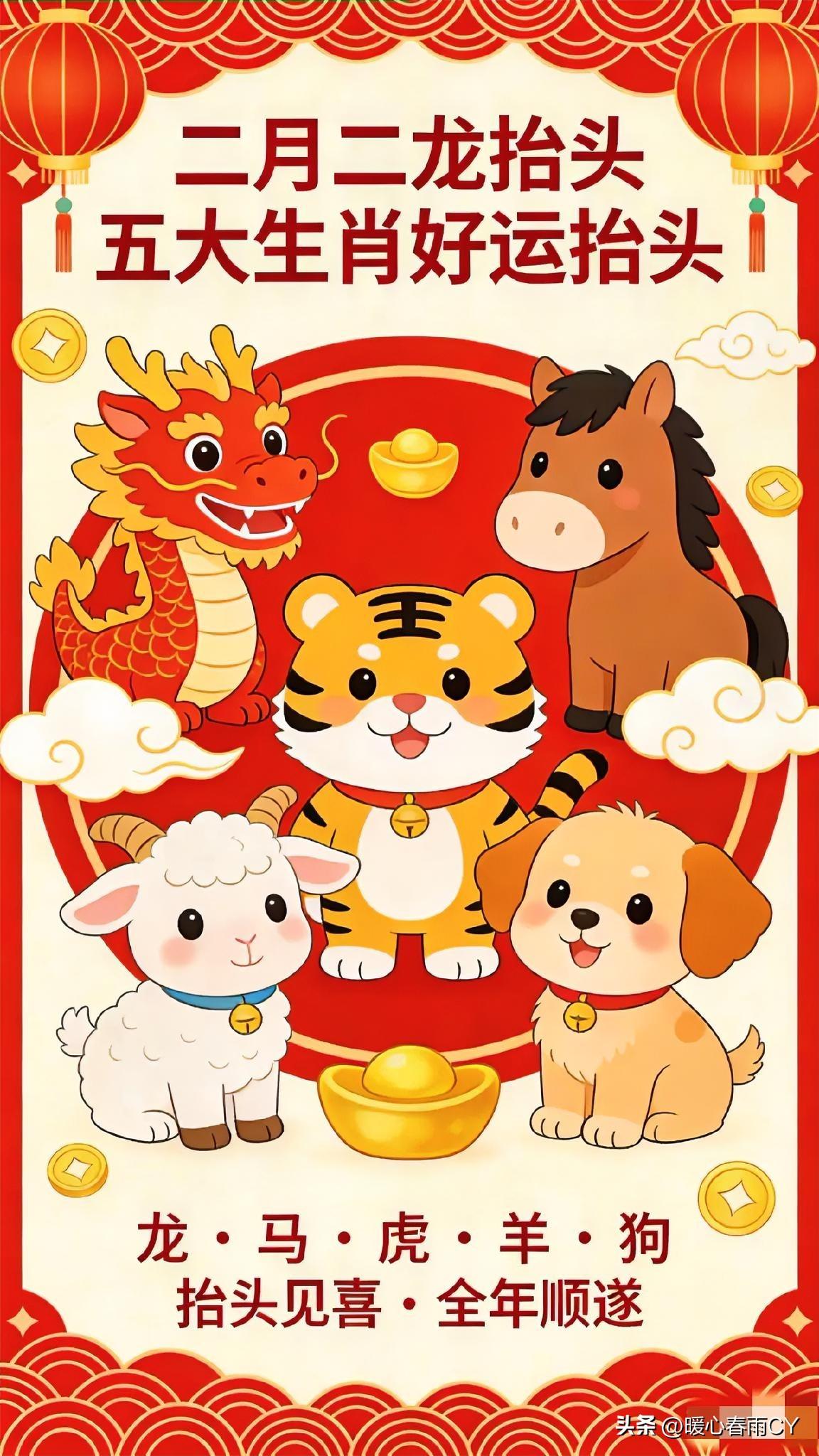 二月二龙抬头︱这五大生肖最宜“抬头”，好运满满当当！

二月二龙抬头，鸿运正当头