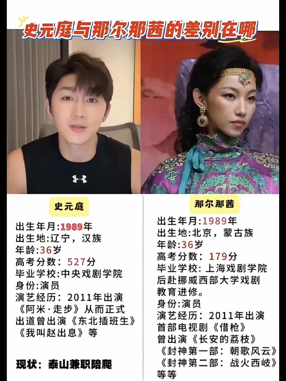 真不明白那些人，为什么拿史元庭和那尔那茜做比较，就因为是他的高考分数比较高，让草