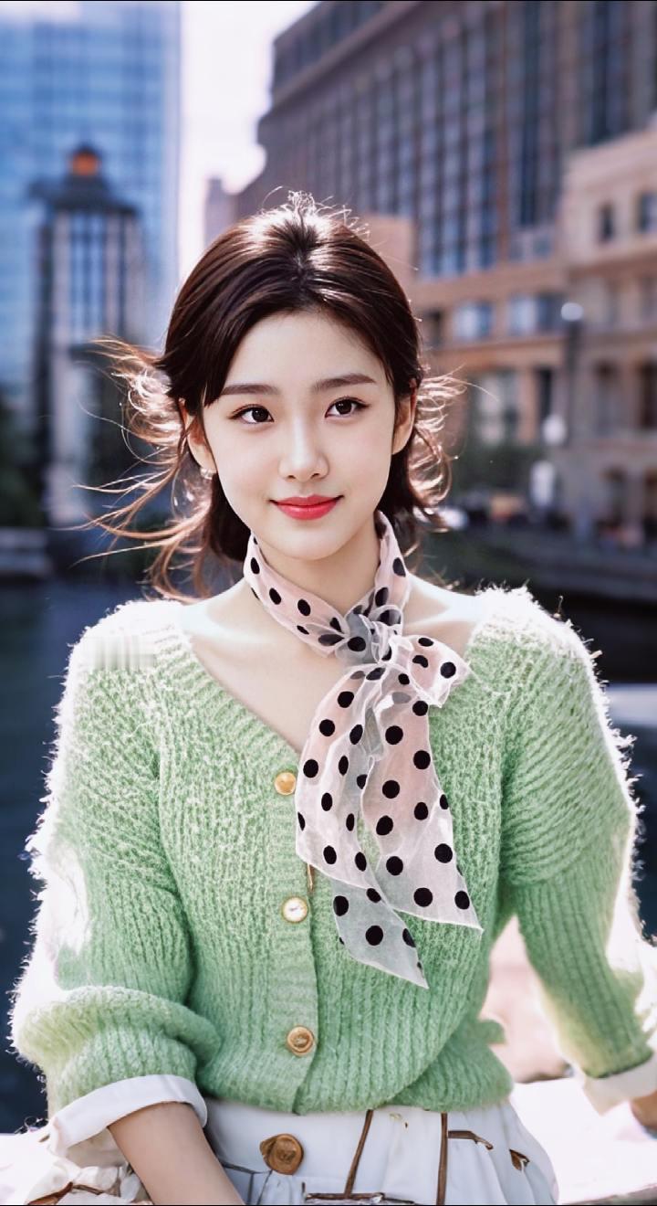 AI扩图 AI绿衣浅笑