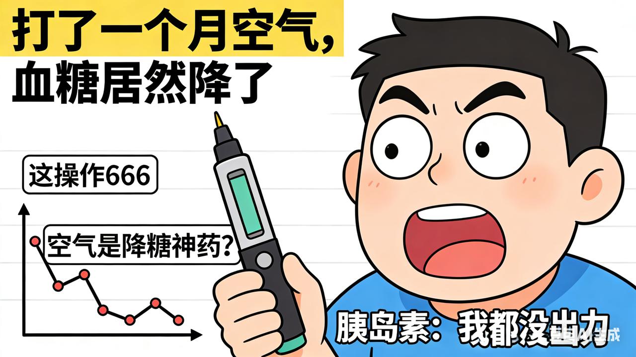 离了个大谱！
大哥坚持打胰岛素，
一个月后才发现：
针头内盖没拆，全在打空气！