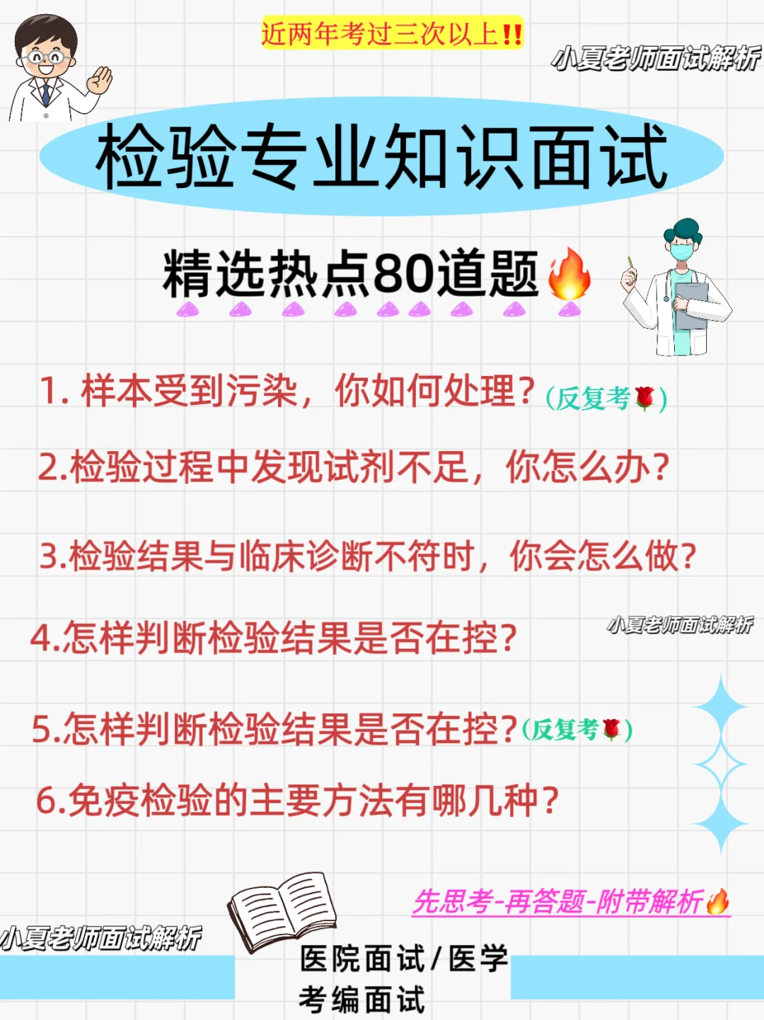 医院🏥检验面试专业知识🔥热点80题背完稳过