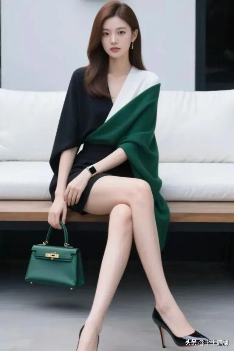 利落剪裁勾勒气场，墨黑与墨绿碰撞出高级感，每一步都走得从容又耀眼。