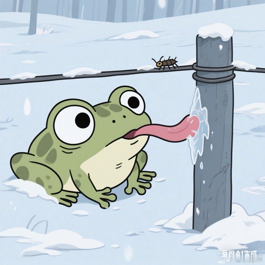小c：“如果有一只青蛙🐸不冬眠，它会在吃虫子的时候把舌头冻在栏杆上吗？”我：“