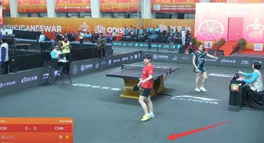 印度当地时间10月14号那场乒乓球亚锦赛女团半决赛，本来是孙颖莎跟韩国选手申裕斌