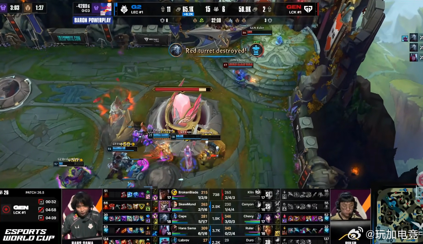 G2连胜两局拿到赛点，GEN咋回事儿？G2打GEN手握三个赛点G2实力倒退7年G