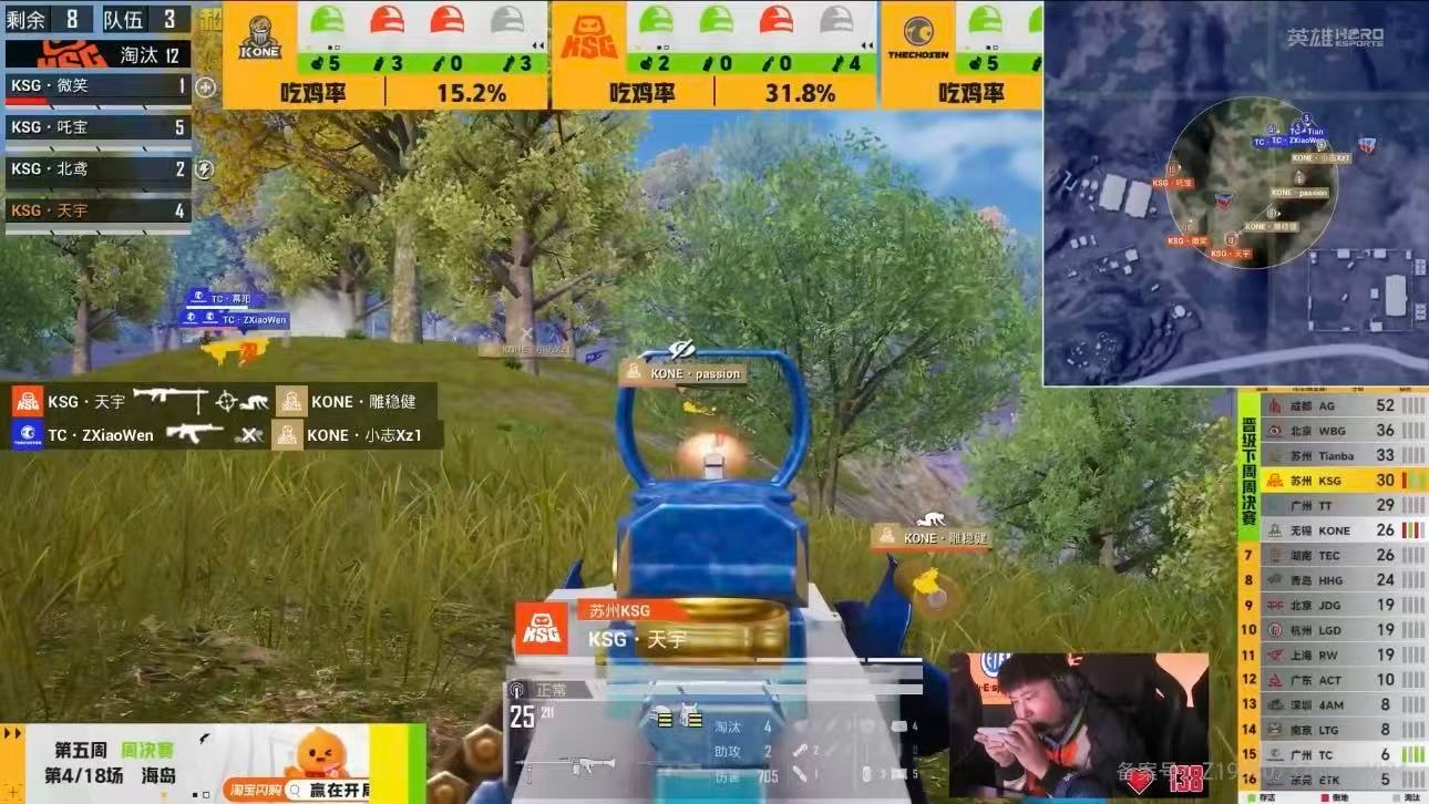 强势发力收割比赛，KSG周决大分吃鸡，实力展现得淋漓尽致 KSG周决大分吃鸡