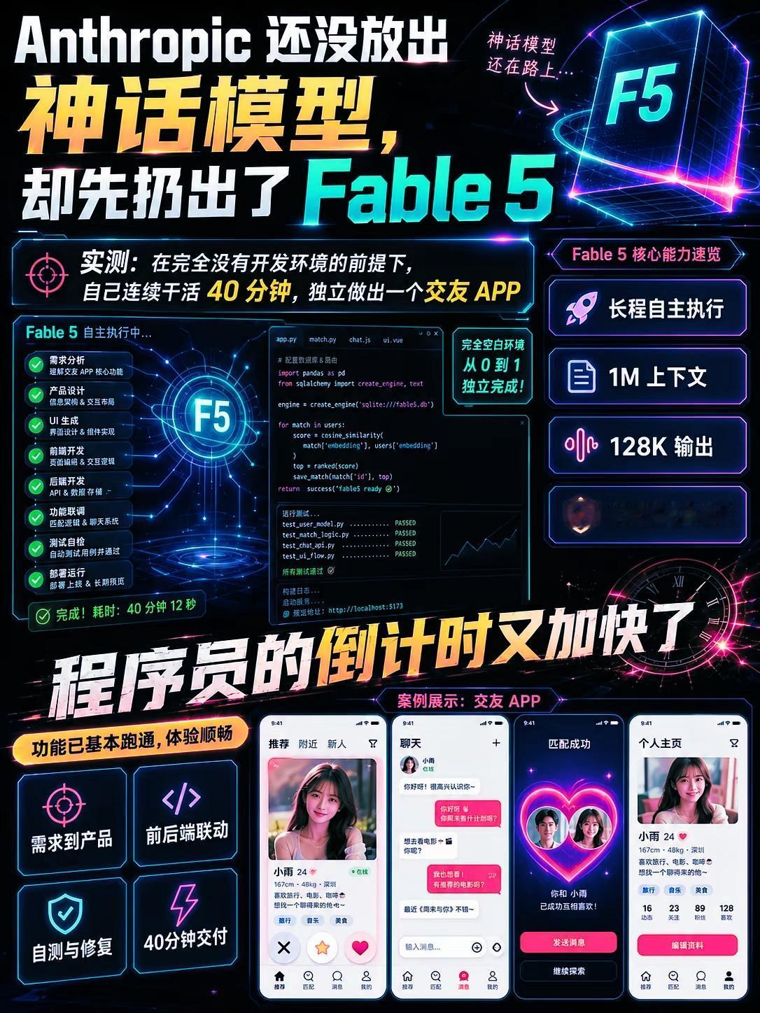 Claude Fable 5 实测拆解：40分钟从0到1独立开发App
 
这张