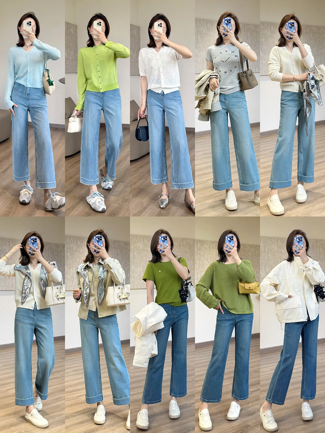 夏日必备！清爽显高的九分蓝牛穿搭合集👖