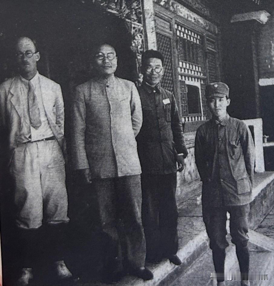 1938年，边区政府主任委员宋劭文、实业处处长刘奠基、晋察冀日报社长邓拓与林迈可