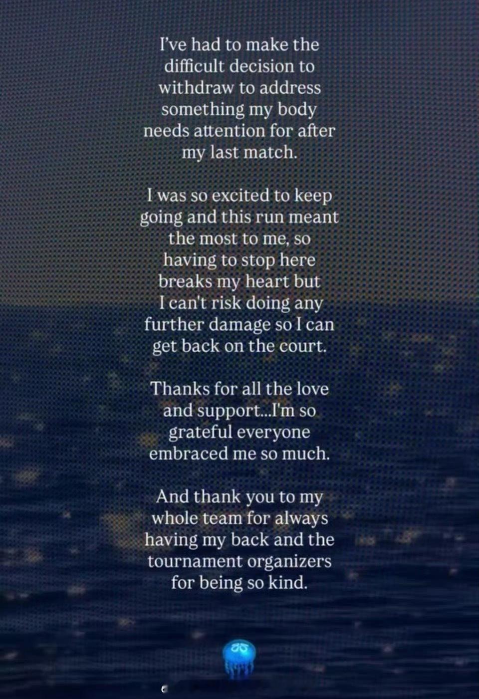 大坂直美澳网因伤退赛 Breaking：大坂直美因伤退赛，她的对手英格利斯不战而