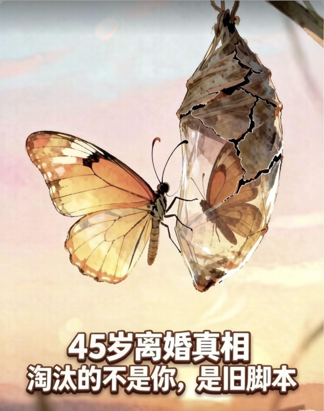 45岁离婚真相：
淘汰的不是你，是旧脚本

别被＂婚姻保质期＂绑架——
45岁不
