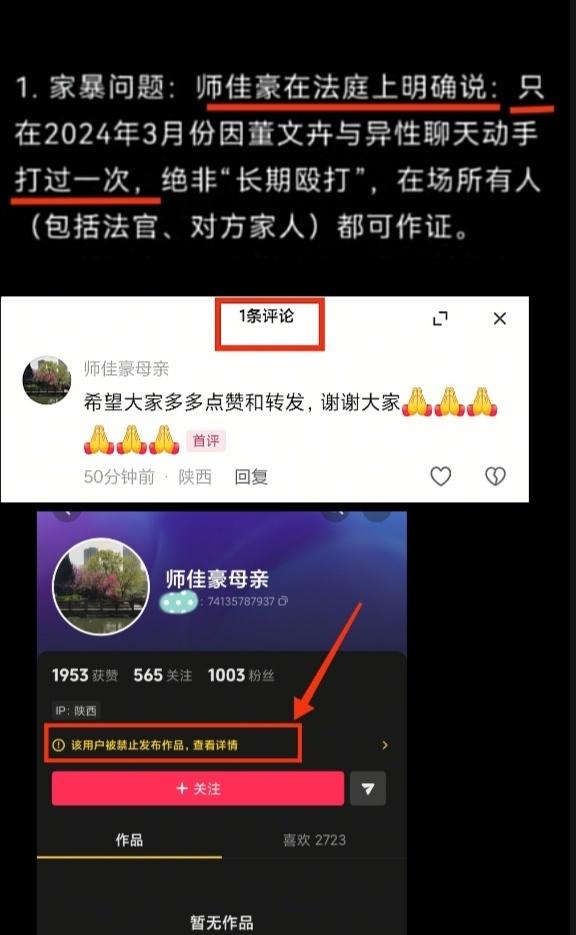 西安女护士被割喉死亡，凶手师佳豪母亲今天在其小号发布洗白内容，试图影响二审。她说