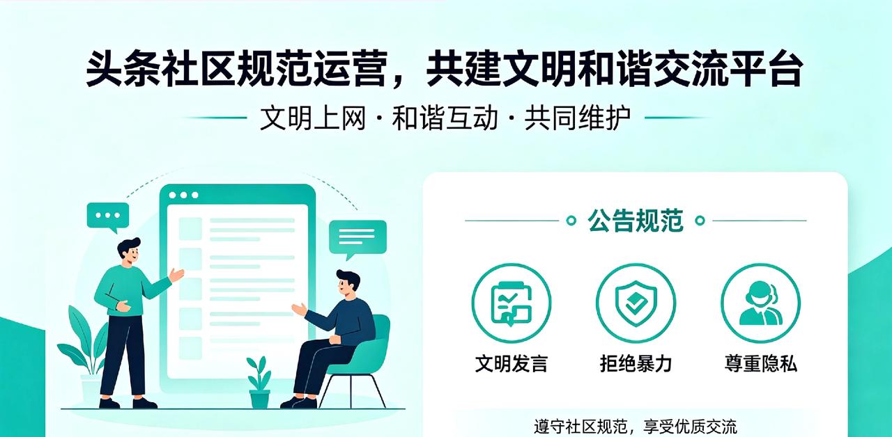 头条社区规范运营，共建文明和谐交流平台。