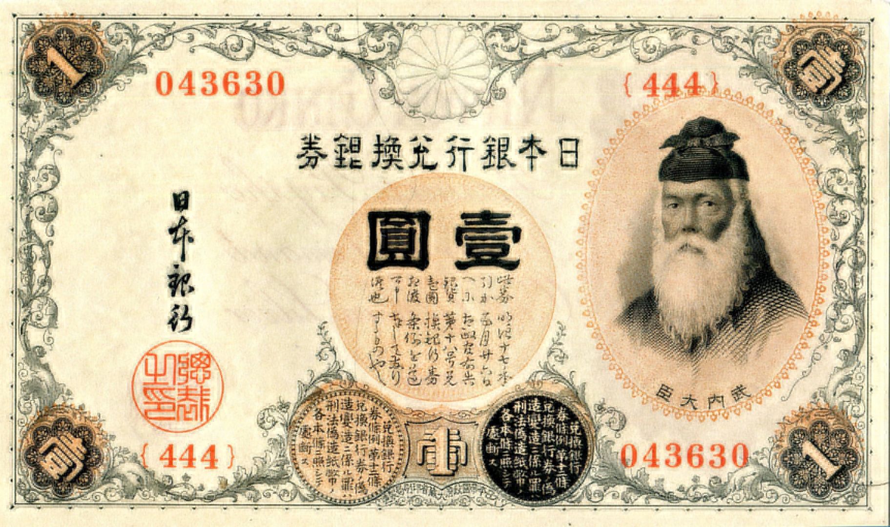 法律意义上仍可留通的1日元纸币