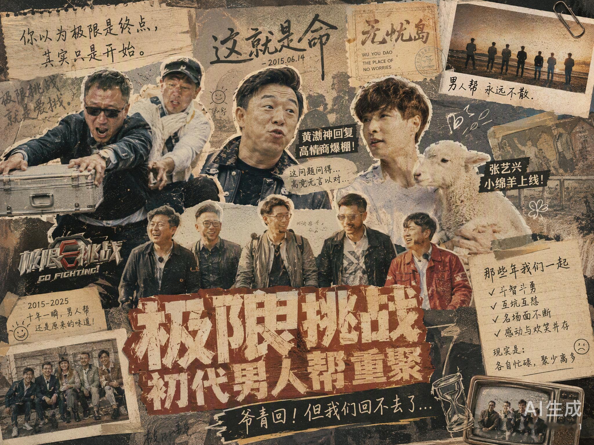 严敏导演一句“六人齐聚才是极限挑战”，瞬间把大家的回忆拉回那个满街疯跑、互损玩梗