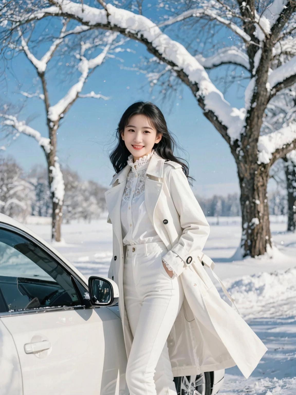 AI冬日雪景写真