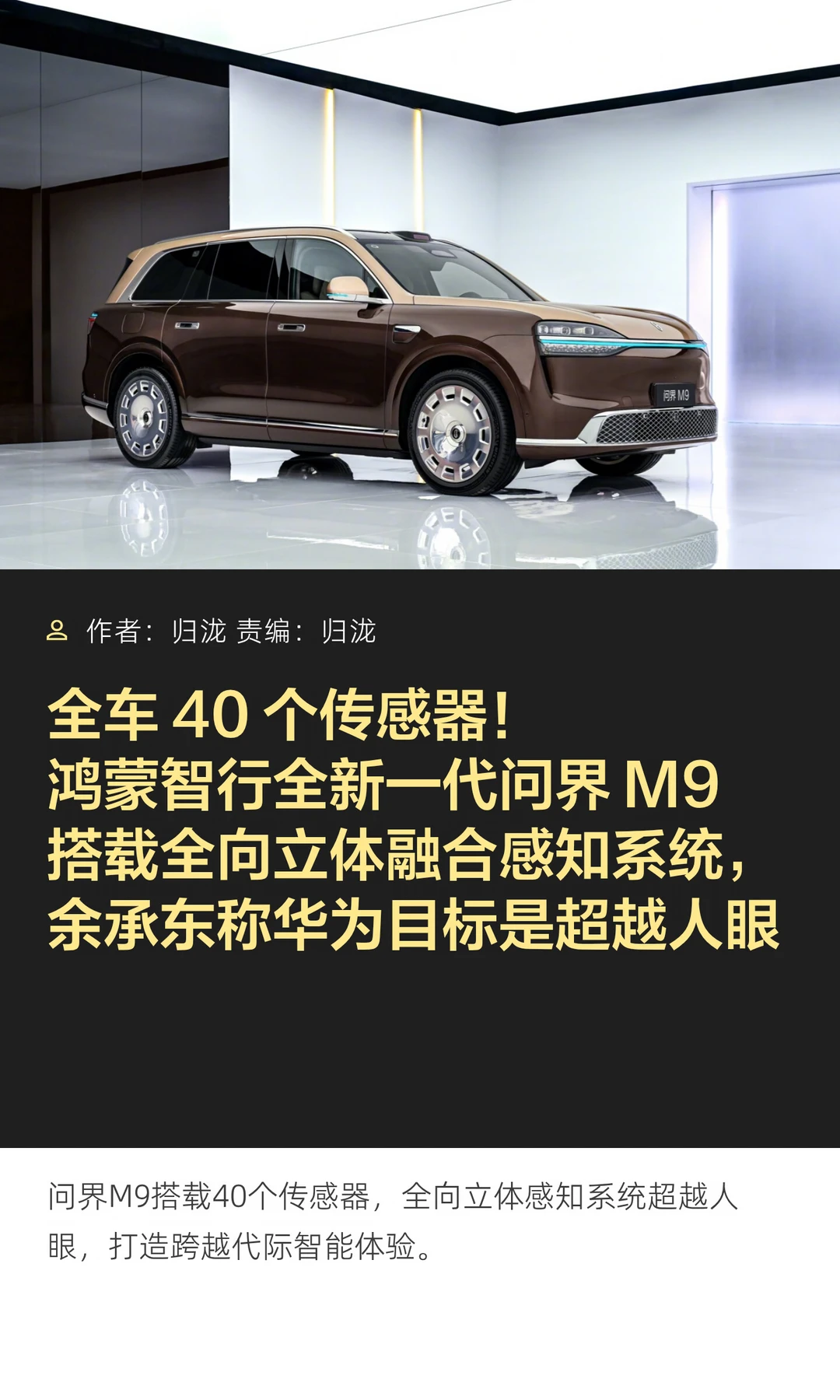 全新一代问界M9感知系统：目标“超越人眼”