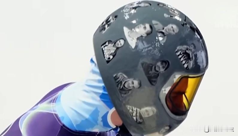 乌克兰钢架雪车选手赫拉舍克维奇因头盔印有在俄乌冲突中遇难的乌克兰运动员图案，被认