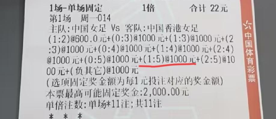 这位朋友说买错票，到底是真买错，还是假买错，我们就不得而知了！
最后的比分是:中