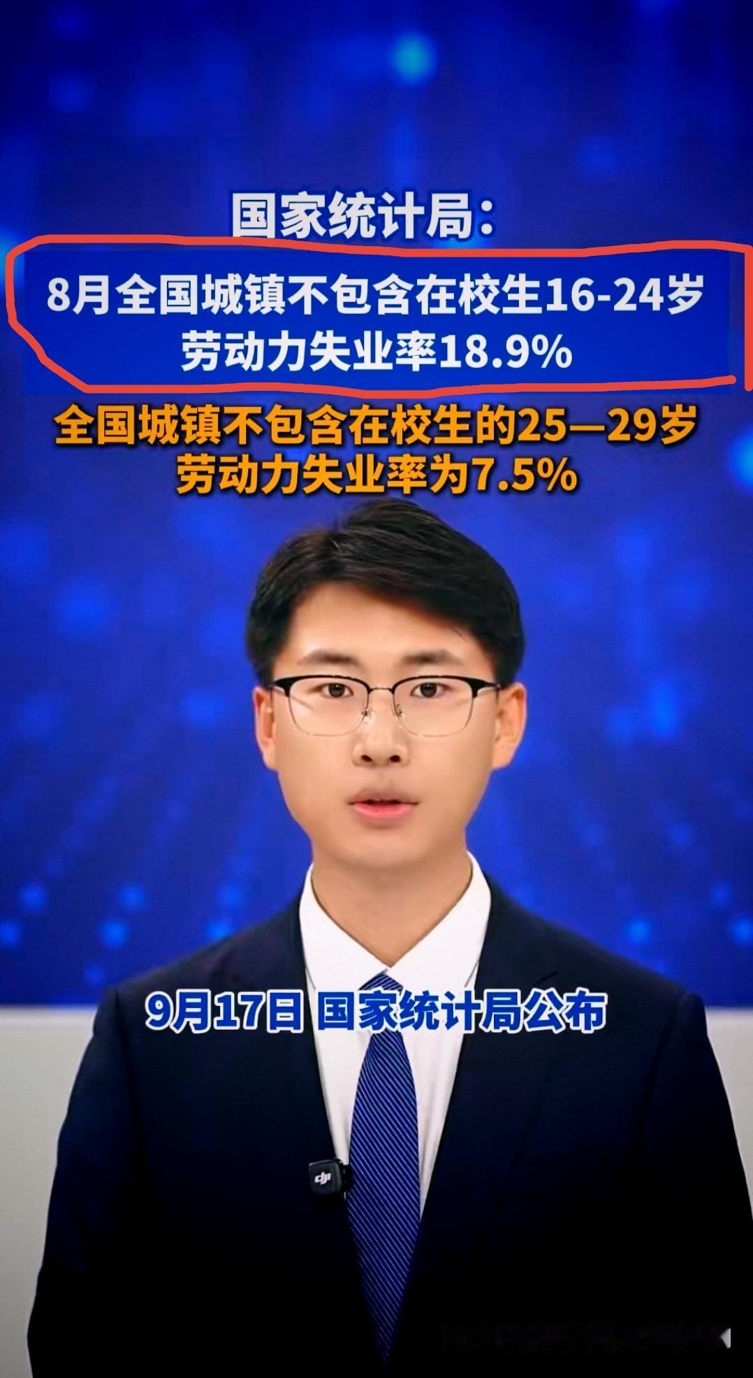 看到昨天国家统计局18.9%的数据摆在眼前，年轻人的就业，真的不容易！
 
8月