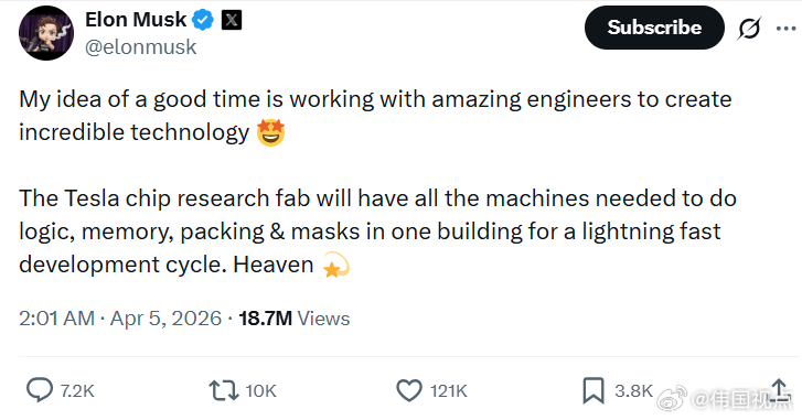 马斯克：我心目中的美好时光，就是和出色的工程师们一起创造令人惊叹的技术。特斯拉的