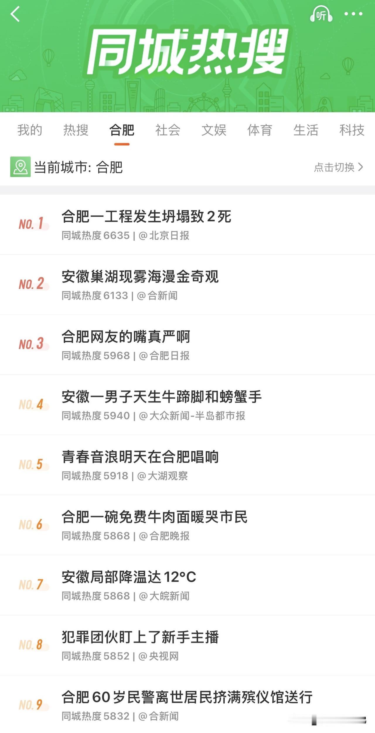 合肥自媒体真的太发达了吧！平常没啥大新闻的时候，微博热搜都能稳冲50条+，不管是