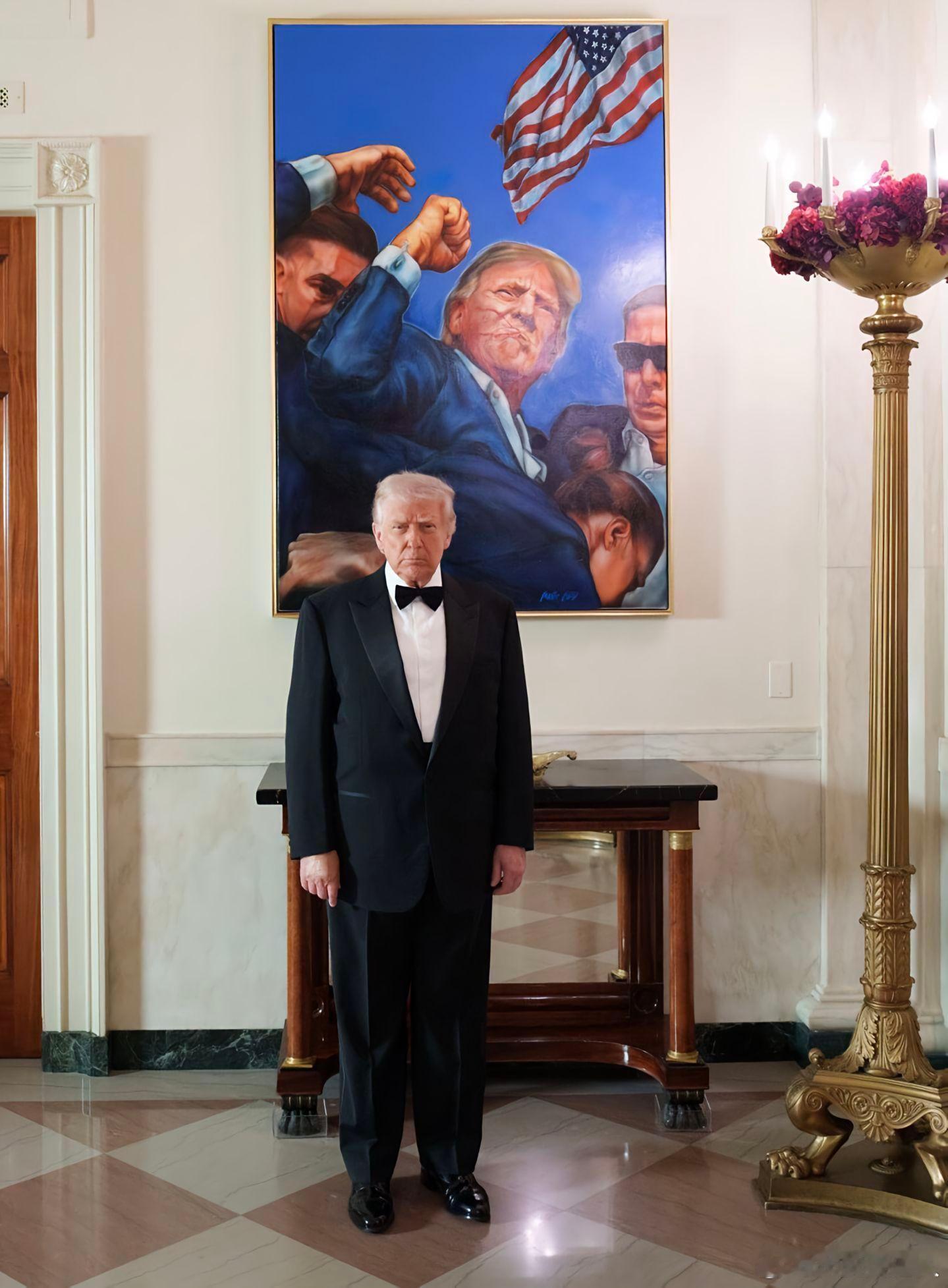 特朗普今天把这幅画挂在了白宫