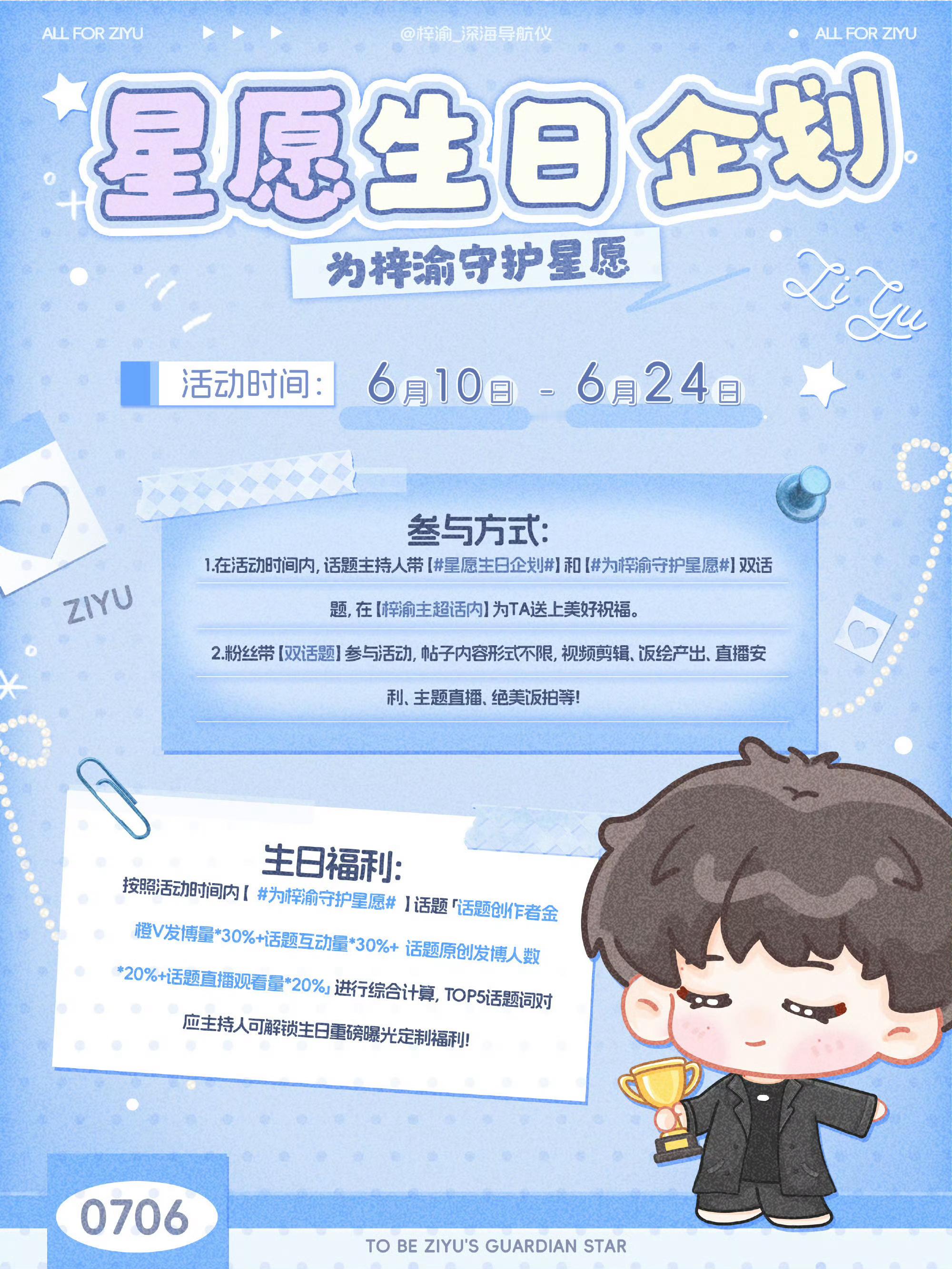 星愿生日企划｜ 为梓渝守护星愿 不知道上一条大家是否刷到了，所以特意发一条来提示