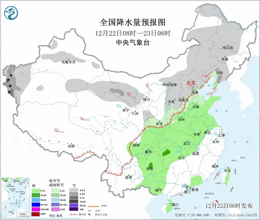 【一周天气——降水先多后少 气温起伏不定】本周（12月22日-28日）前半段，冷