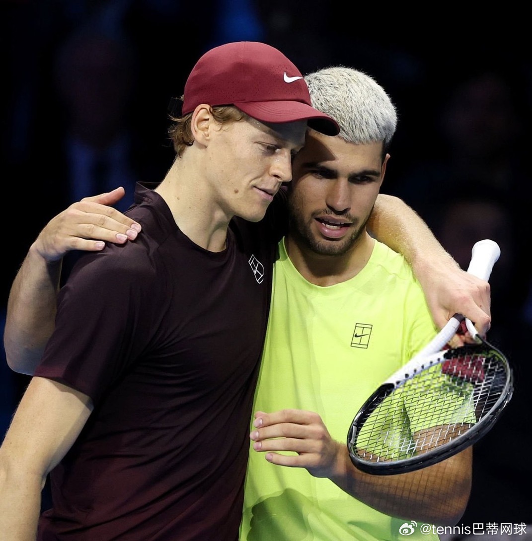 双子星对于冠军的统治力自2024年起，在辛纳与阿尔卡拉斯共同参赛的23项赛事中，