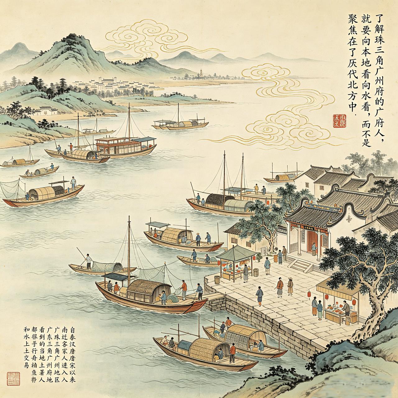 研究“广府人”，最好要先学会“向水看”，而不是一味的“向北看”。

其实，越地道