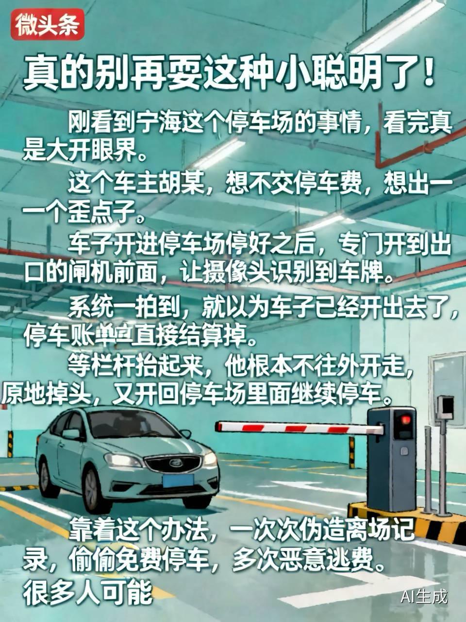 真的别再耍这种小聪明了！刚看到宁海这个停车场的事情，看完真是大开眼界。

这个车