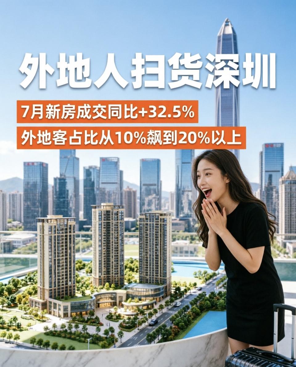 外地人深圳来深圳疯狂扫货，占比20%以上。

昨天带客户看南山一个新盘。售楼处里
