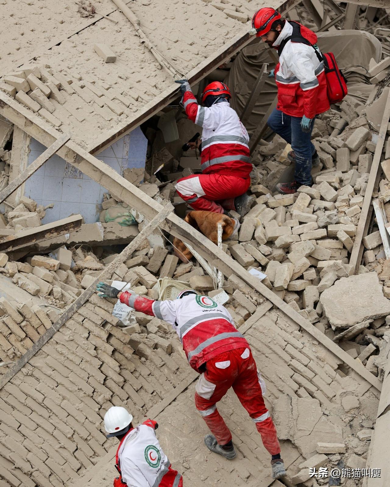 团结一心，给伊朗的急救人员打气。

帕尔迪斯·艾哈迈迪耶，伊朗明星，与红新月会成