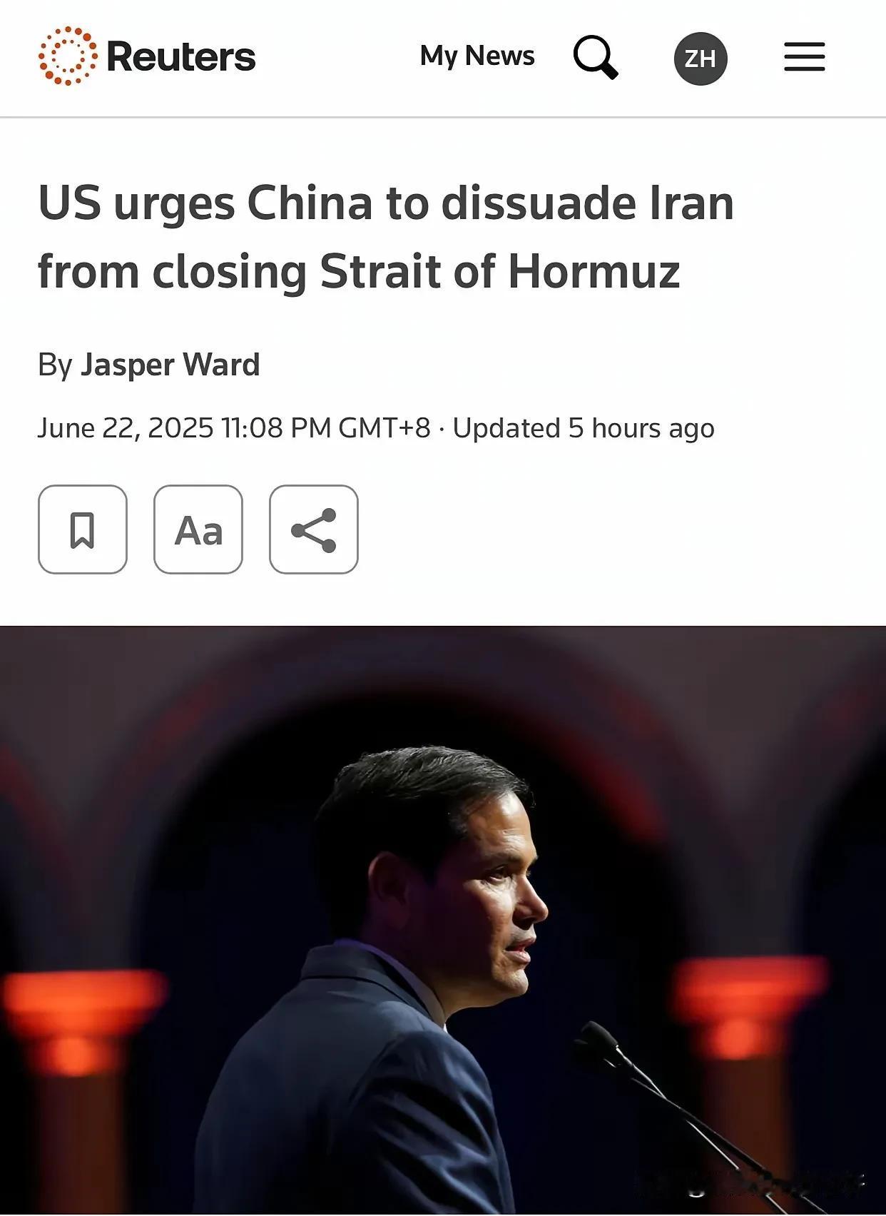 说一套做一套，不值得相信！
路透社6月22日报道，
在美国对伊朗核设施袭击之后，