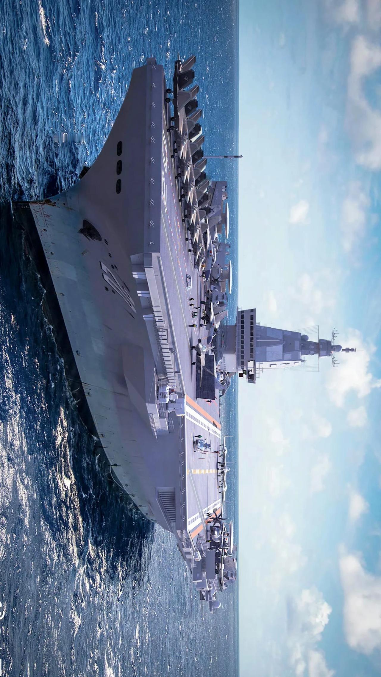 20号核动力航空母舰想象CG图，预计2030年服役
舰名：广东舰
满载排水量：1