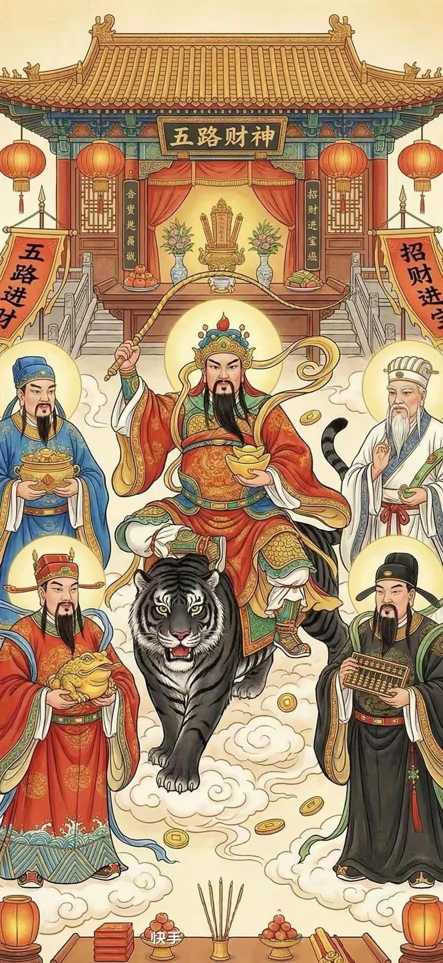 迎接五路财神