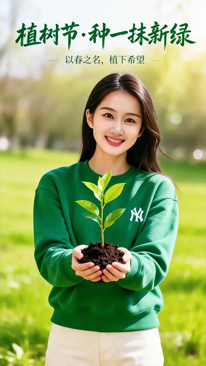春暖花开的季节已启航，
今天是植树节，
只要人人种下一颗希望，
我们的生活会有青