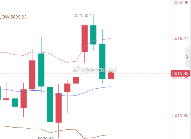 黄金5015位置进多，止盈5030，止损5009 