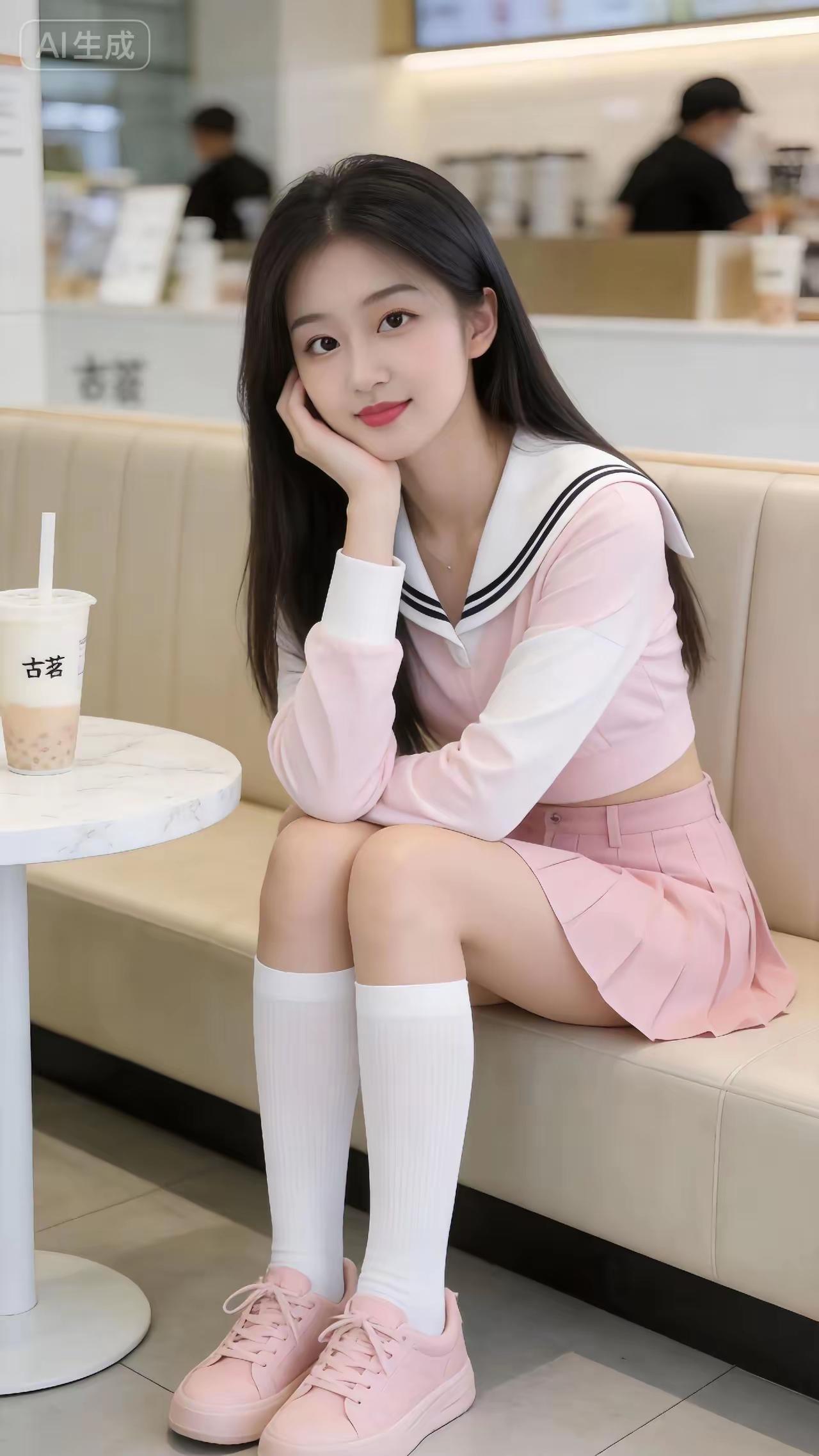 元气少女在咖啡馆的甜美日常💕